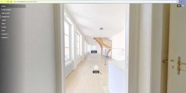 une vue d'un appartement réalisée grâce aux visites virtuelles