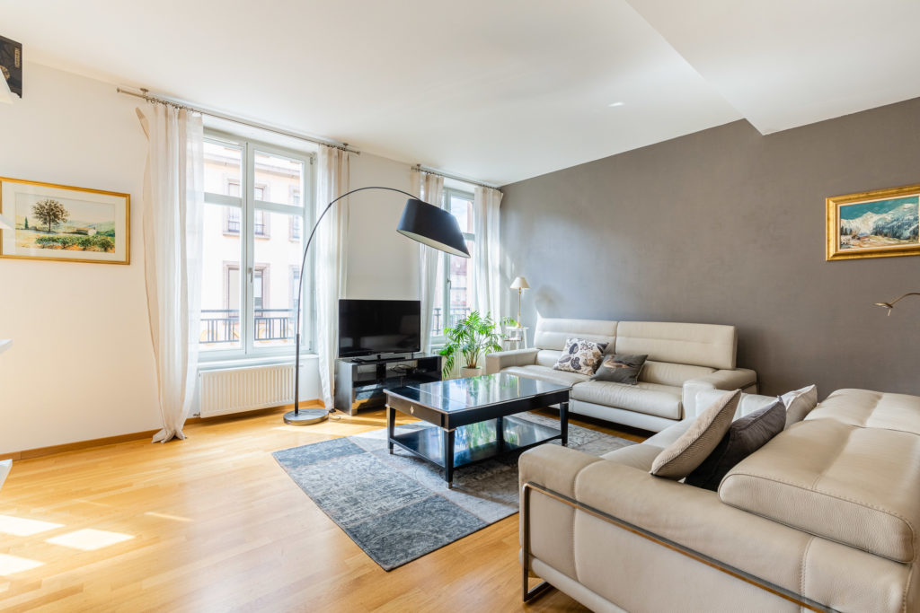 Un beau salon bien décoré pour vendre rapidement cet appartement