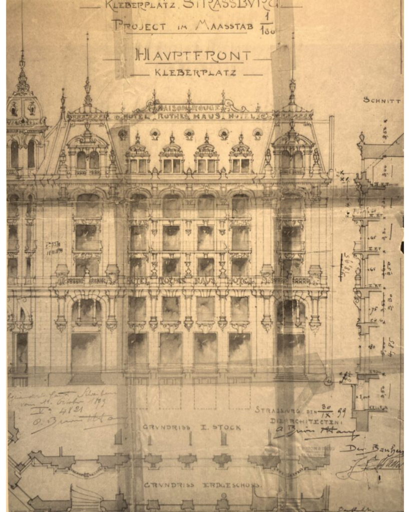 façade Maison Rouge Strasbourg 1899 élévation architecture historique