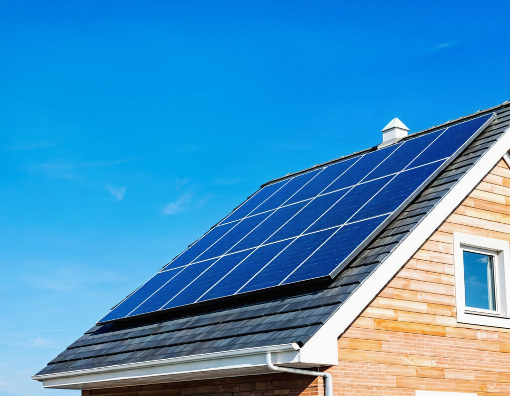 panneaux solaires toiture maison énergie renouvelable logement écologique