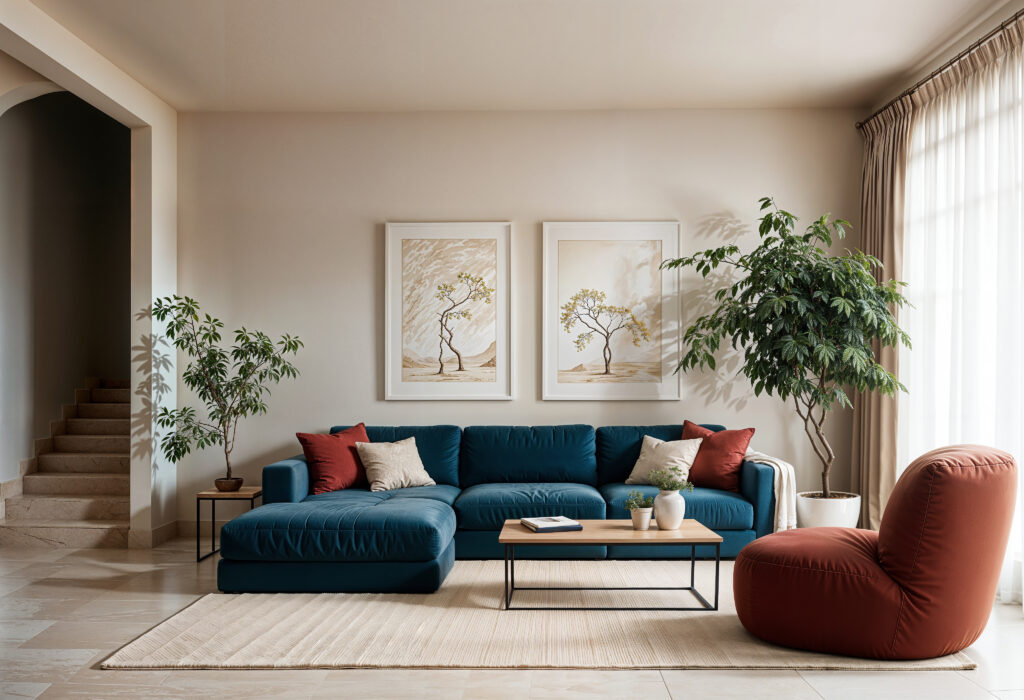 intérieur appartement moderne pastel