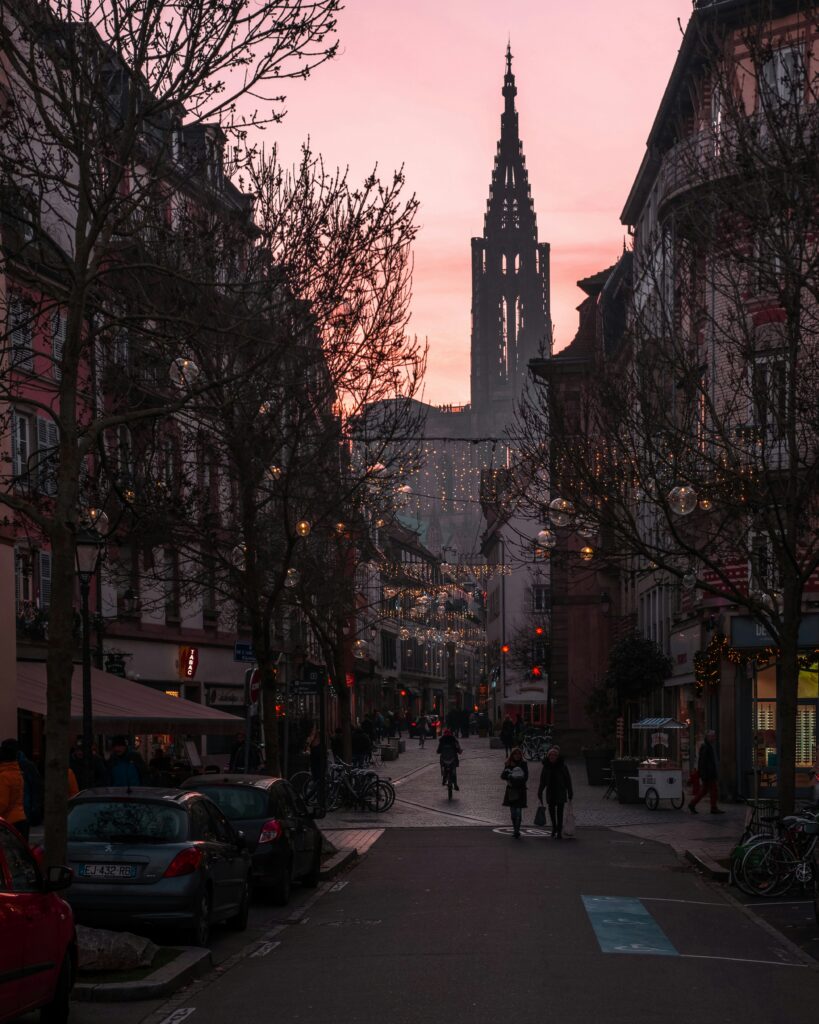 Cathédrale Strasbourg coucher de soleil